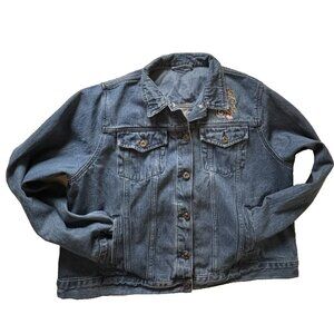 Danbury Mint Angel Wings Embroidered Denim Jacket Women's XXL EUC